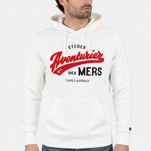 Sweat à capuche Aventurier Terres Australes écru homme STERED