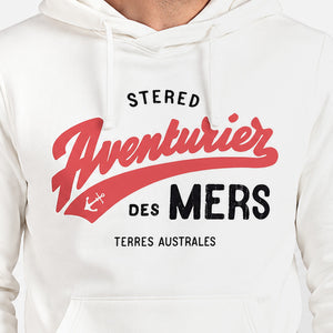 Sweat à capuche Aventurier Terres Australes écru