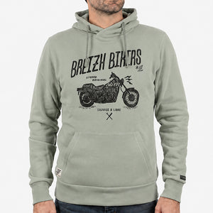 Sweat à capuche Breizh bikers vert olive homme STERED