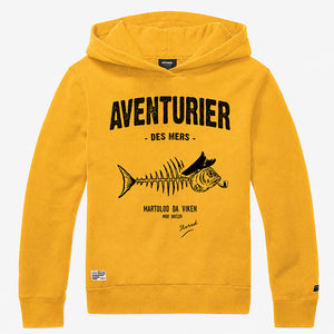 Sweat à capuche aventurier pesk jaune Enfant STERED