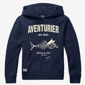 Sweat à capuche aventurier pesk marine Enfant STERED