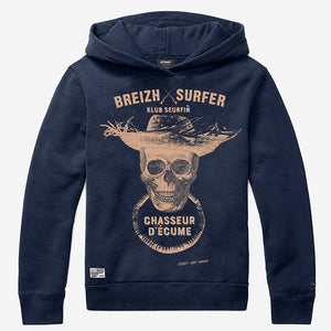 Sweat à capuche Breizh surfer marine Enfant STERED