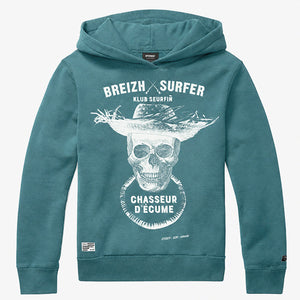 Sweat à capuche Breizh surfer pétrole Enfant STERED