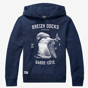 Sweat à capuche Garde-Côte marine Enfant STERED