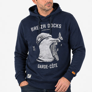Sweat à capuche Garde-Côte marine homme STERED