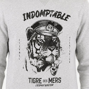 Sweat-shirt Tigre des mers gris chiné