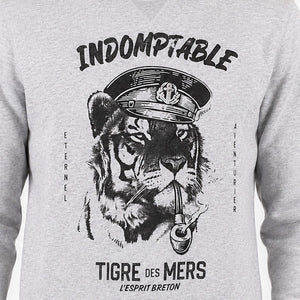 Sweat-shirt Tigre des mers gris chiné 3