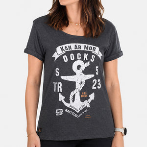 T-shirt Ancre / Kan ar Mor Anthracite Femme STERED
