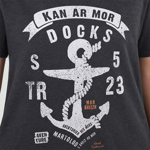 T-shirt Ancre / Kan ar Mor Anthracite Femme STERED