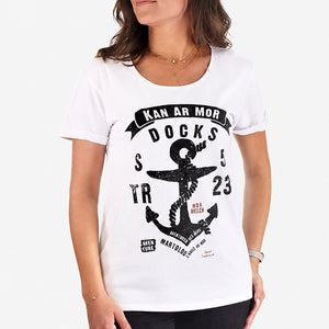 T-shirt Ancre / Kan ar Mor Blanc Femme STERED