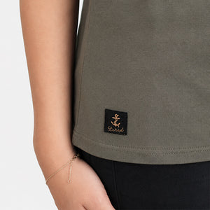 T-shirt Ancre / Kan ar Mor Kaki Femme STERED