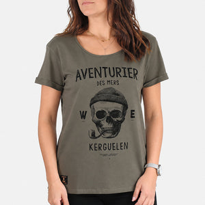 T-shirt Aventurier des Mers Kaki Femme STERED