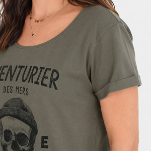 T-shirt Aventurier des Mers Kaki Femme STERED