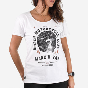 T-shirt Breizh Motorcycle Klub Blanc Femme STERED