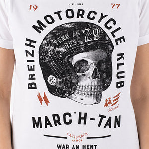 T-shirt Breizh Motorcycle Klub Blanc Femme STERED