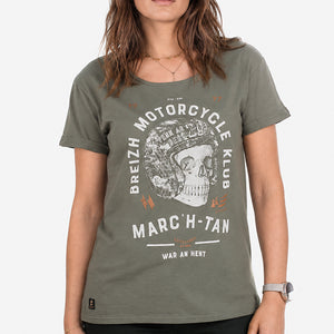 T-shirt Breizh Motorcycle Klub Kaki Femme STERED