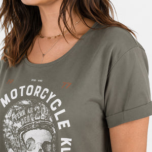 T-shirt Breizh Motorcycle Klub Kaki Femme STERED