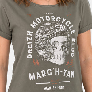 T-shirt Breizh Motorcycle Klub Kaki Femme STERED