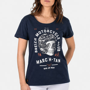 T-shirt Breizh Motorcycle Klub Marine Femme STERED