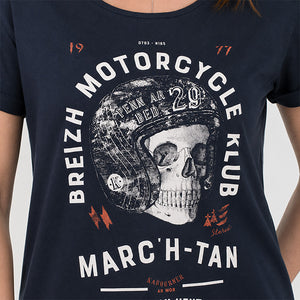 T-shirt Breizh Motorcycle Klub Marine Femme STERED