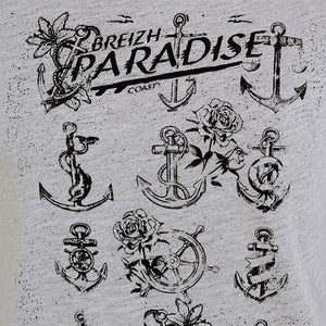 T-shirt Breizh Paradise Gris chiné Femme STERED