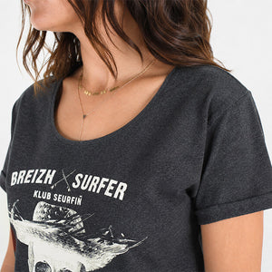 T-shirt Breizh Surfer Anthracite Femme STERED