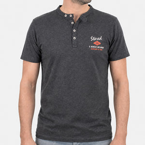 T-shirt col boutonné EKM anthracite Homme STERED