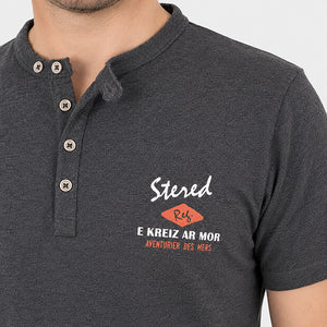 T-shirt col boutonné EKM anthracite
