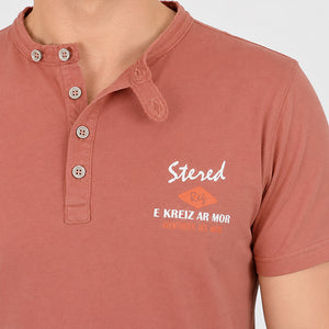 T-shirt col boutonné EKM rouille