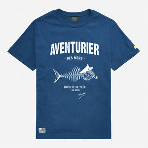T-shirt aventurier pesk bleu pivoine Enfant STERED