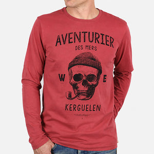 T-shirt manches longues aventurier des mers brique Homme STERED