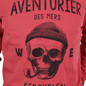 T-shirt manches longues aventurier des mers brique