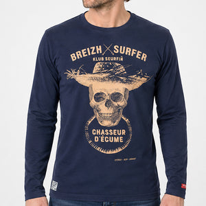 T-shirt manches longues breizh surfer bleu marine Homme STERED