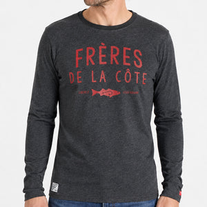 T-shirt manches longues frères de la côte anthracite Homme STERED