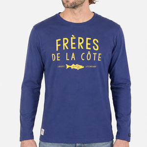T-shirt manches longues frères de la côte bleu Homme STERED