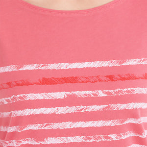 T-shirt Rayures Rose Femme STERED