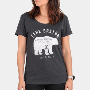 T-shirt Type Breton Anthracite Femme STERED