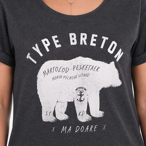 T-shirt Type Breton Anthracite Femme STERED