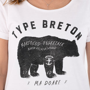 T-shirt Type Breton Ecru Femme STERED