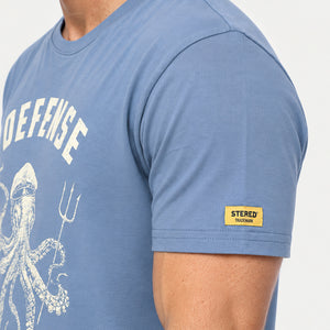 T-shirt Défense sous-marine bleu denim