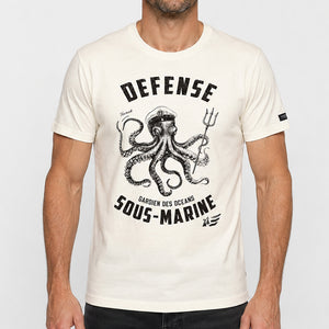 T-shirt Défense sous-marine écru Homme STERED