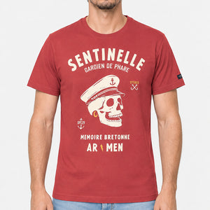 T-shirt Sentinelle rouge brique Homme STERED