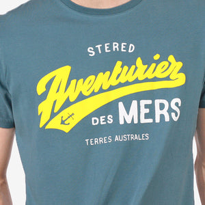 T-shirt Aventurier Terres Australes Bleu Petrole
