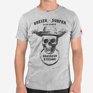 T-shirt Breizh Surfer Gris Clair Homme STERED