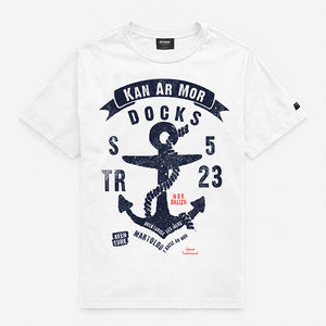 T-shirt Ancre Kan Ar Mor blanc Enfant STERED