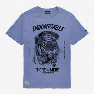 T-shirt Tigre des mers bleu denim Enfant STERED