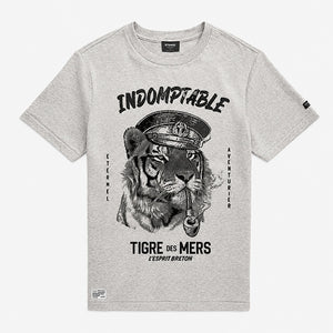 T-shirt Tigre des mers gris chiné Enfant STERED