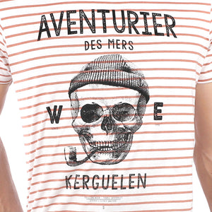 T-shirt marinière aventurier des mers rouille