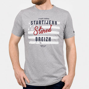 T-shirt Startijenn Drapeau Gris Clair Homme STERED