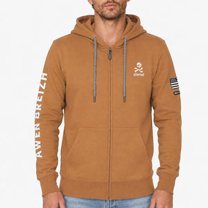 Veste zippées Korser camel Homme STERED